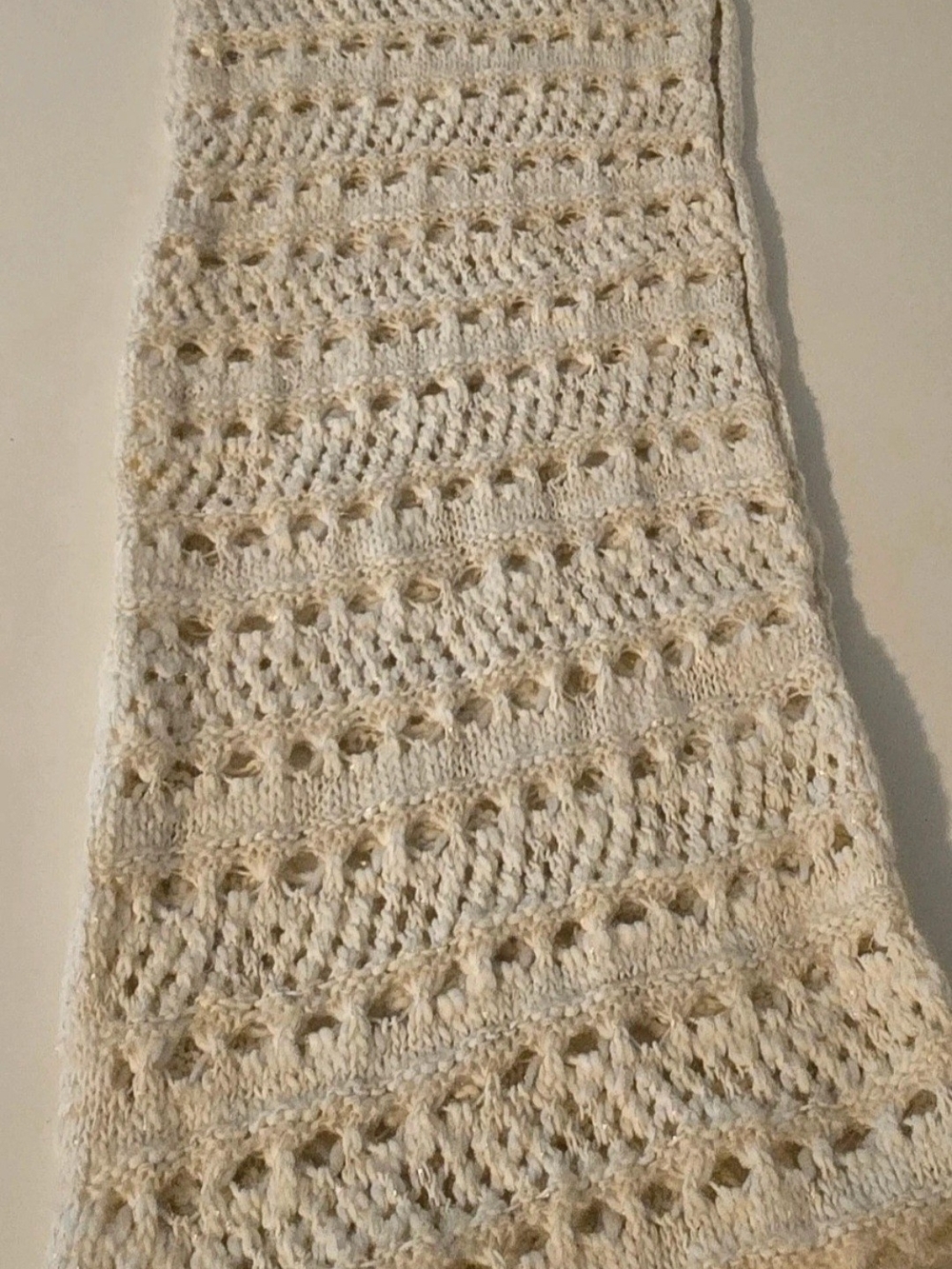 American Eagle Outfitters Cream Crochet Openwork Loop Scarf